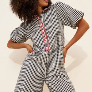 Piper Gingham Relaxed Jumpsuit Neon Rose Medium